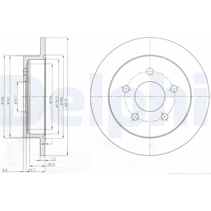 Delphi BG3143 Bremsscheibe
