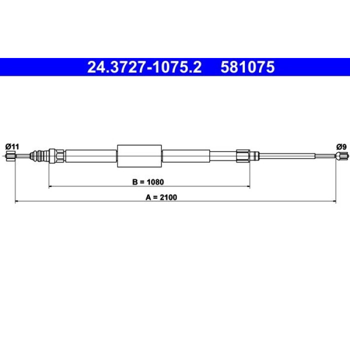 ATE 24.3727-1075.2 Seilzug, Feststellbremse ATE 24.3727-1075.2 Seilzug, Feststellbremse