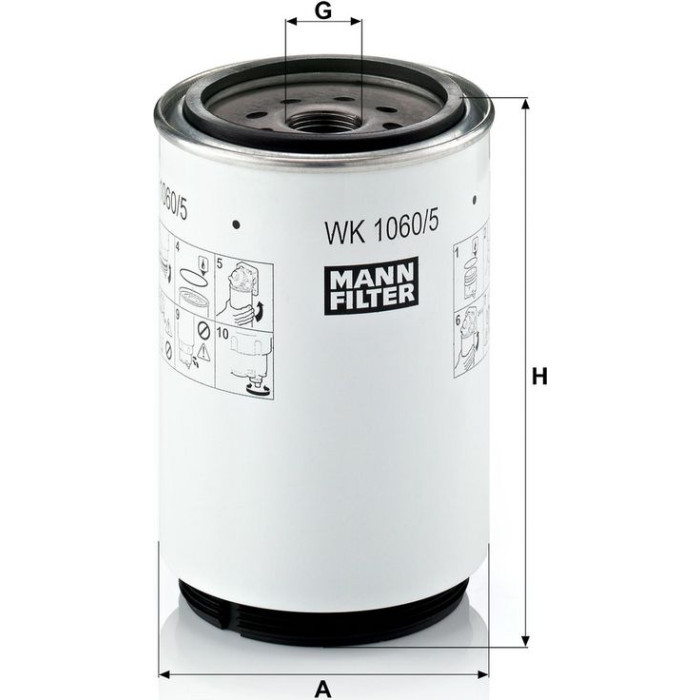 Mann-Filter WK 1060/5 X Kraftstofffilter Mann-Filter WK 1060/5 X Kraftstofffilter