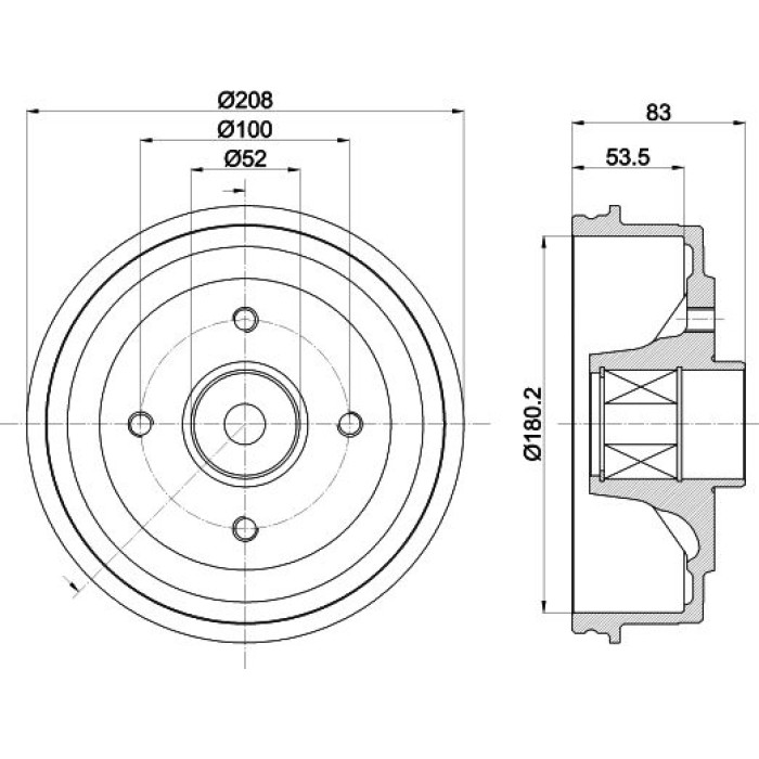 Hella 8DT 355 302-801 Bremstrommel Hella 8DT 355 302-801 Bremstrommel