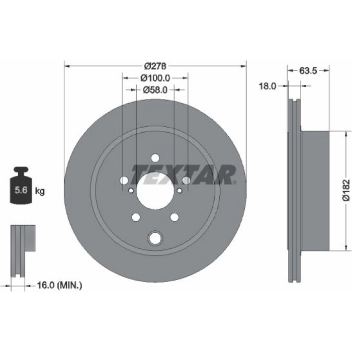 Textar 92278503 Bremsscheibe PRO Textar 92278503 Bremsscheibe PRO
