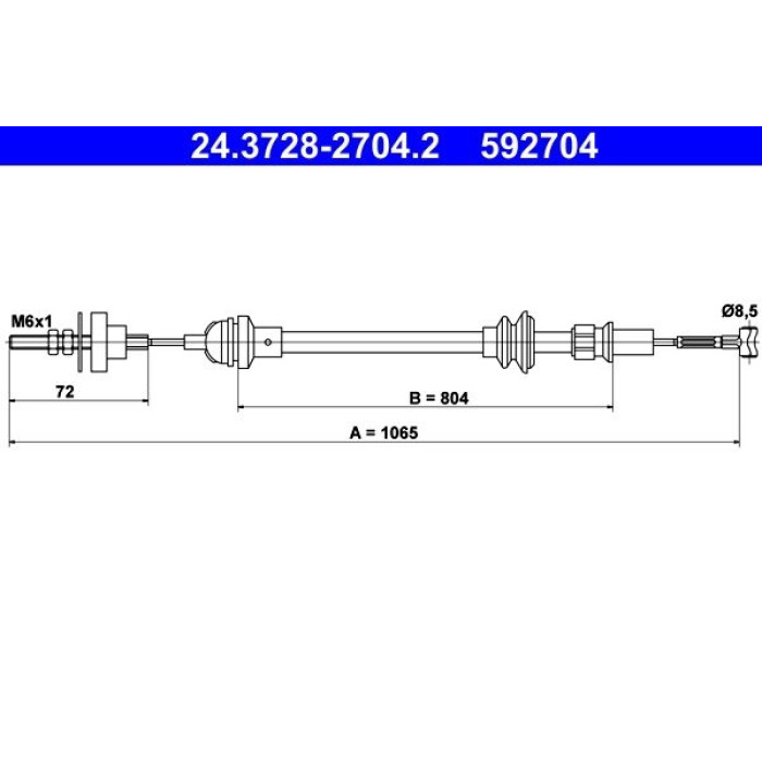ATE 24.3728-2704.2 Seilzug, Kupplungsbetätigung ATE 24.3728-2704.2 Seilzug, Kupplungsbetätigung