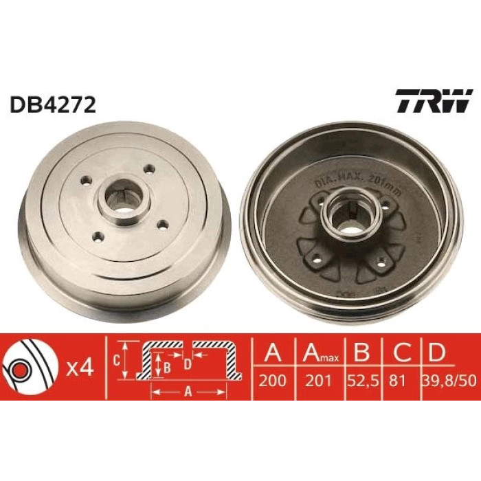 TRW DB4272 Bremstrommel TRW DB4272 Bremstrommel