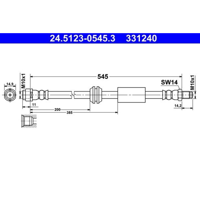 2x ATE 24.5123-0545.3 Bremsschlauch 2 x 2x ATE 24.5123-0545.3 Bremsschlauch 2 x