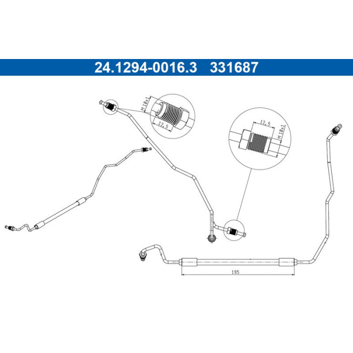 ATE 24.1294-0016.3 Bremsschlauch ATE 24.1294-0016.3 Bremsschlauch