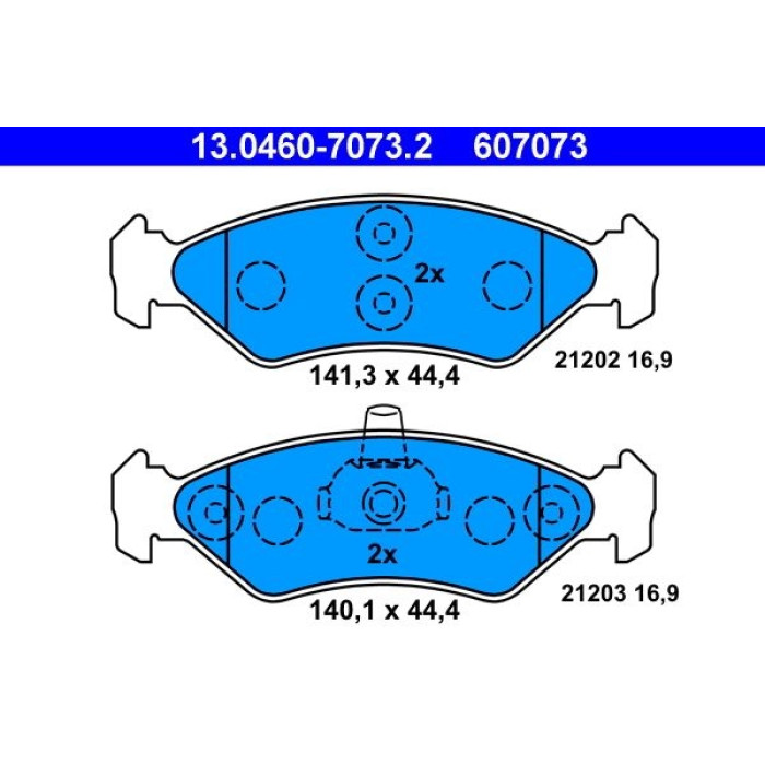 ATE 13.0460-7073.2 Bremsbelagsatz, Scheibenbremse