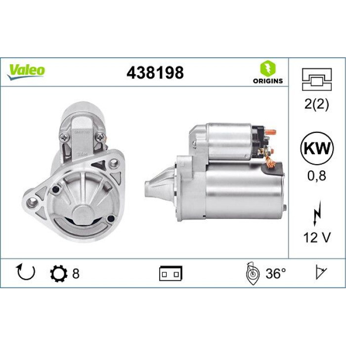 Valeo 438198 Starter ORIGINS - NEW O.E. TECHNOLOGIE Valeo 438198 Starter ORIGINS - NEW O.E. TECHNOLOGIE