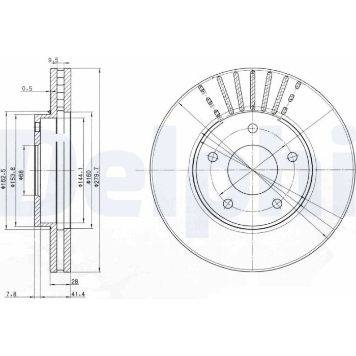 Delphi BG3816 Bremsscheibe Delphi BG3816 Bremsscheibe