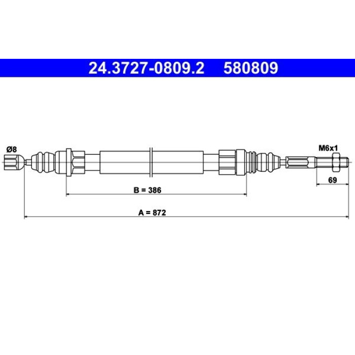 ATE 24.3727-0809.2 Seilzug, Feststellbremse