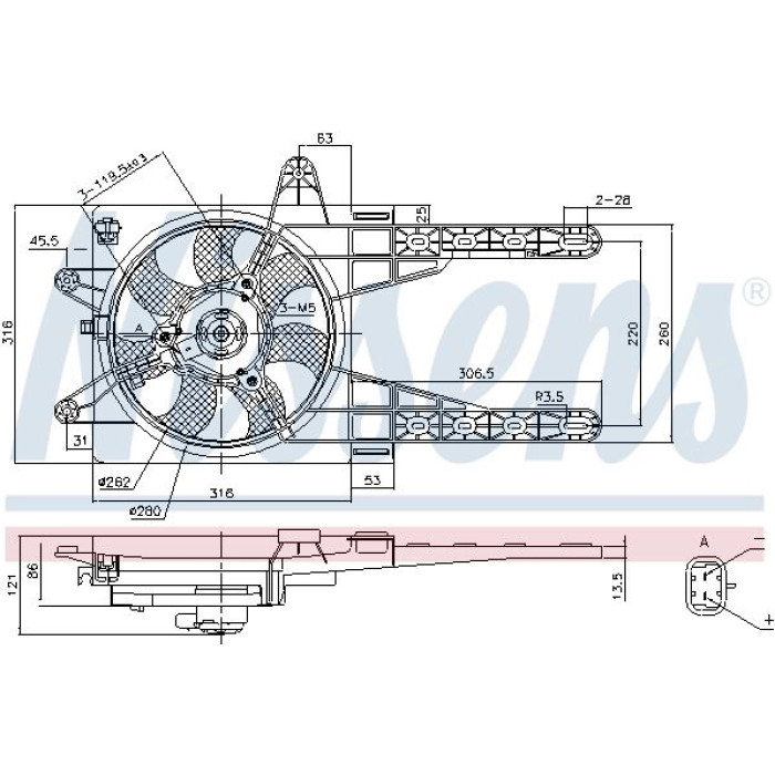 Nissens 85141 Lüfter, Motorkühlung