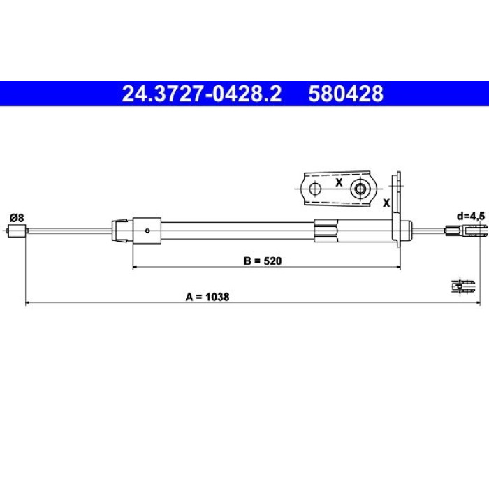 ATE 24.3727-0428.2 Seilzug, Feststellbremse ATE 24.3727-0428.2 Seilzug, Feststellbremse