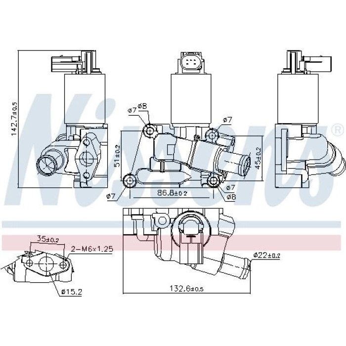 Nissens 98196 AGR-Ventil FIRST FIT Nissens 98196 AGR-Ventil FIRST FIT