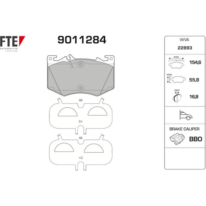 FTE 9011284 Bremsbelagsatz, Scheibenbremse FTE 9011284 Bremsbelagsatz, Scheibenbremse