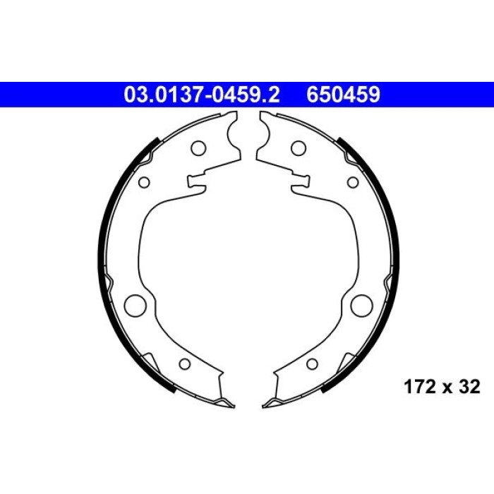 ATE 03.0137-0459.2 Bremsbackensatz, Feststellbremse ATE 03.0137-0459.2 Bremsbackensatz, Feststellbremse