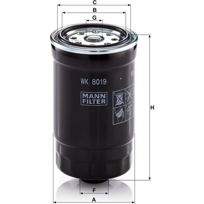 Mann-Filter WK 8019 Kraftstofffilter