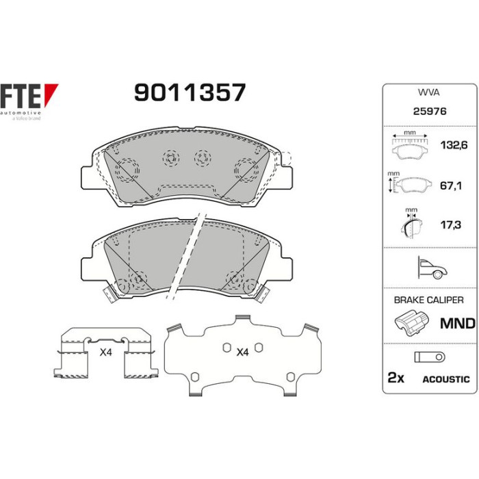 FTE 9011357 Bremsbelagsatz, Scheibenbremse FTE 9011357 Bremsbelagsatz, Scheibenbremse