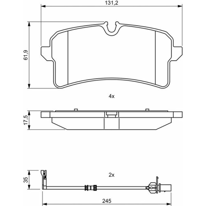 BOSCH 0 986 494 842 Bremsbelagsatz, Scheibenbremse
