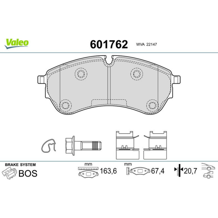 Valeo 601762 Bremsbelagsatz, Scheibenbremse Valeo 601762 Bremsbelagsatz, Scheibenbremse