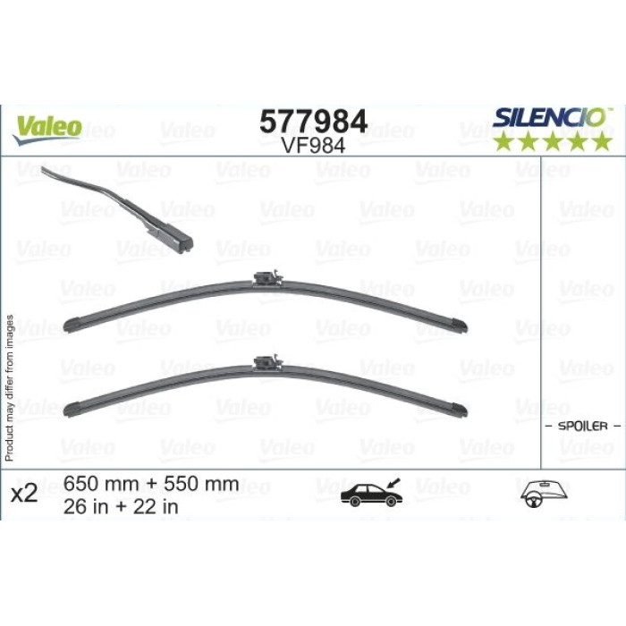 Valeo 577984 Wischblatt SILENCIO FLAT BLADE SET Valeo 577984 Wischblatt SILENCIO FLAT BLADE SET