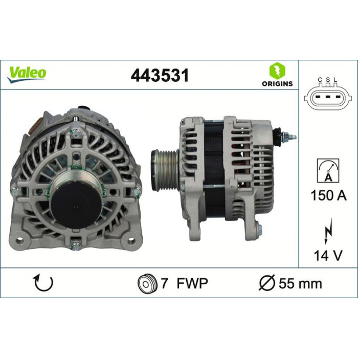 Valeo 443531 Generator ORIGINS Valeo 443531 Generator ORIGINS