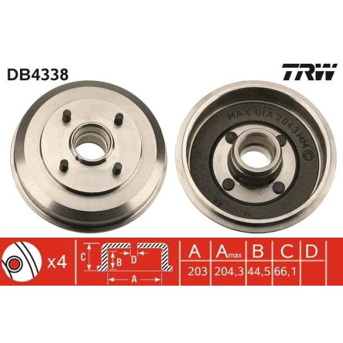 TRW DB4338 Bremstrommel TRW DB4338 Bremstrommel
