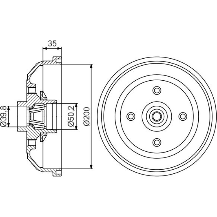 BOSCH 0 986 477 260 Bremstrommel BOSCH 0 986 477 260 Bremstrommel