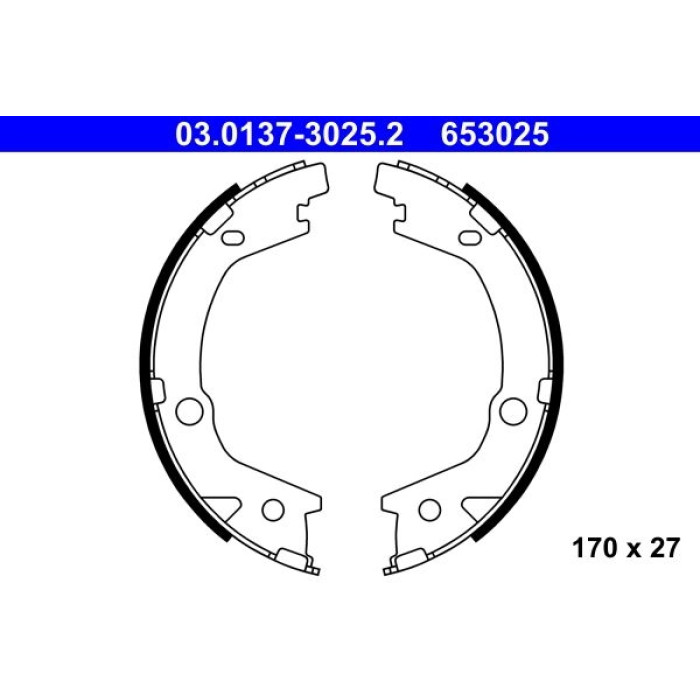 ATE 03.0137-3025.2 Bremsbackensatz, Feststellbremse ATE 03.0137-3025.2 Bremsbackensatz, Feststellbremse