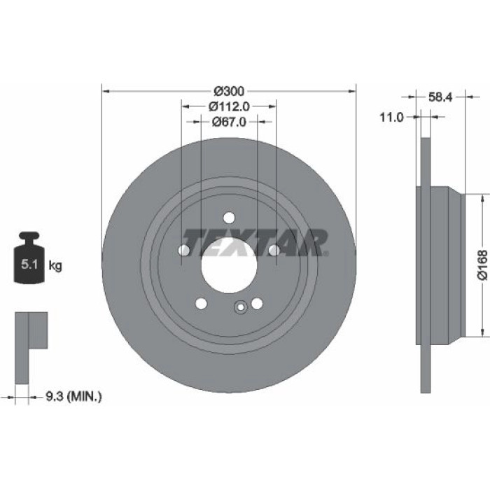 Textar 92099403 Bremsscheibe PRO Textar 92099403 Bremsscheibe PRO