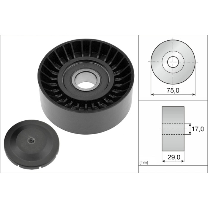 INA 532 0536 10 Umlenkrolle/Führungsrolle, Keilrippenriemen
