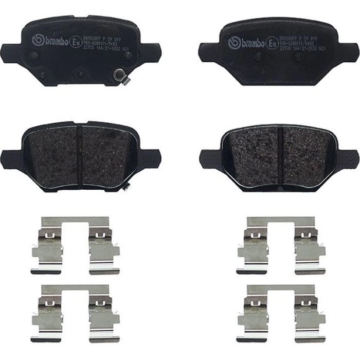 Brembo P 59 099 Bremsbelagsatz, Scheibenbremse PRIME LINE