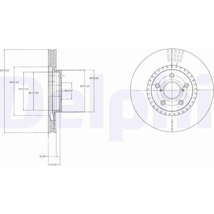Delphi BG9074 Bremsscheibe Delphi BG9074 Bremsscheibe