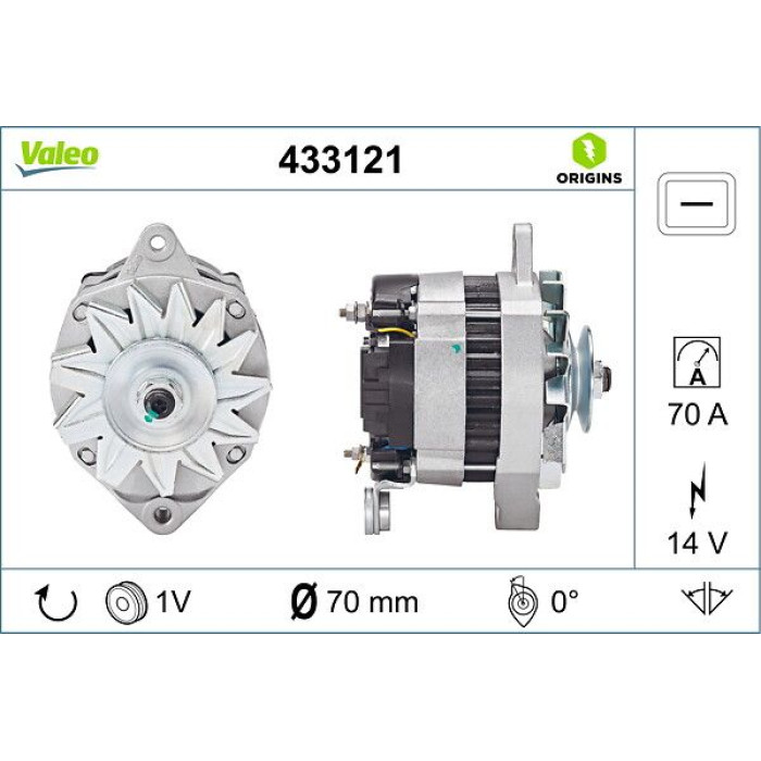 Valeo 433121 Generator ORIGINS - NEW O.E. TECHNOLOGIE Valeo 433121 Generator ORIGINS - NEW O.E. TECHNOLOGIE