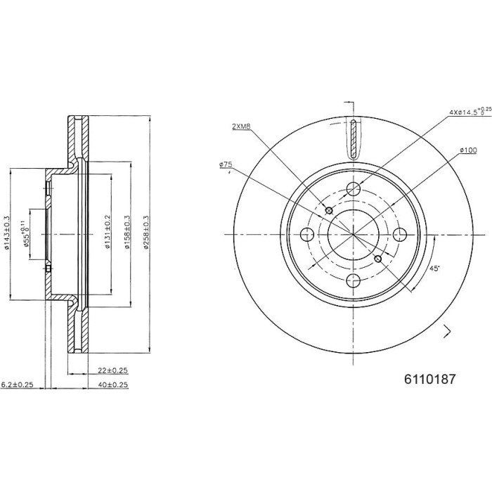 Metzger 6110187 Bremsscheibe