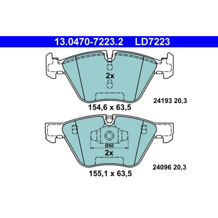 ATE 13.0470-7223.2 Bremsbelagsatz, Scheibenbremse Ceramic ATE 13.0470-7223.2 Bremsbelagsatz, Scheibenbremse Ceramic