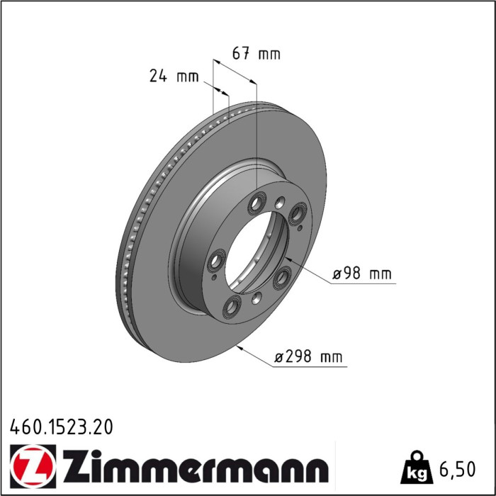 Zimmermann 460.1523.20 Bremsscheibe Coat Z Zimmermann 460.1523.20 Bremsscheibe Coat Z
