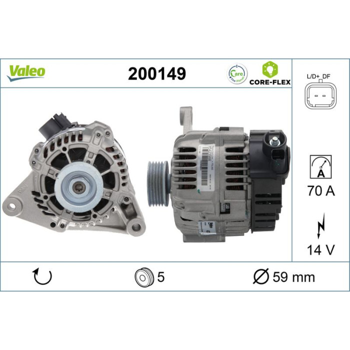 Valeo 200149 Generator CORE-FLEX Valeo 200149 Generator CORE-FLEX