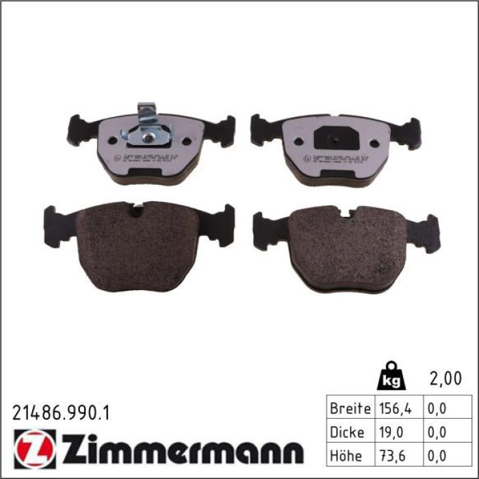 ZIMMERMANN 21486.990.1 staubreduzierte Bremsbeläge ZIMMERMANN 21486.990.1 staubreduzierte Bremsbeläge