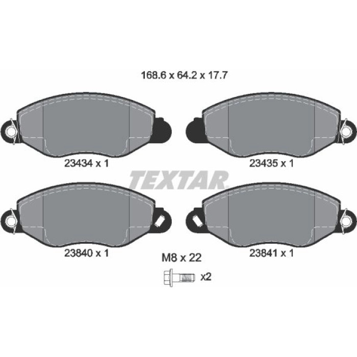 Textar 2343401 Bremsbelagsatz, Scheibenbremse