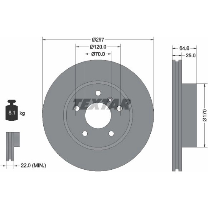 Textar 92093600 Bremsscheibe Textar 92093600 Bremsscheibe