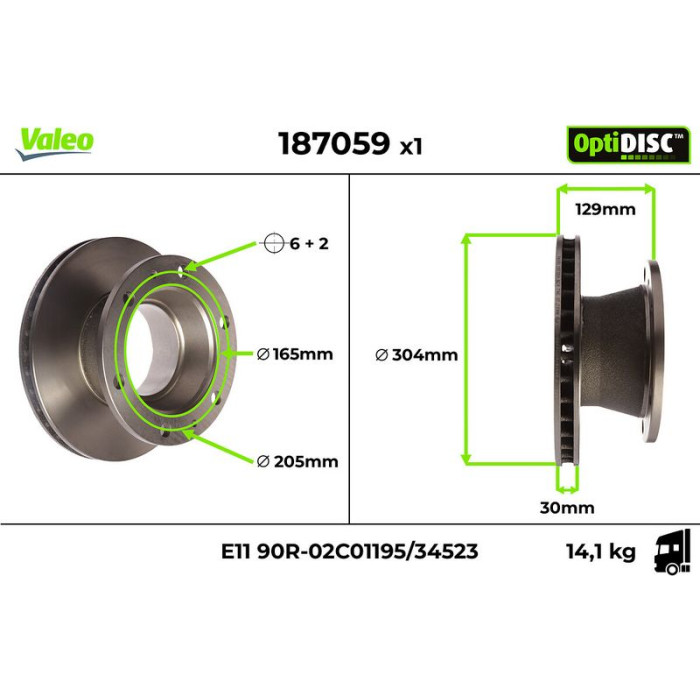 Valeo 187059 Bremsscheibe OptiDISC Valeo 187059 Bremsscheibe OptiDISC