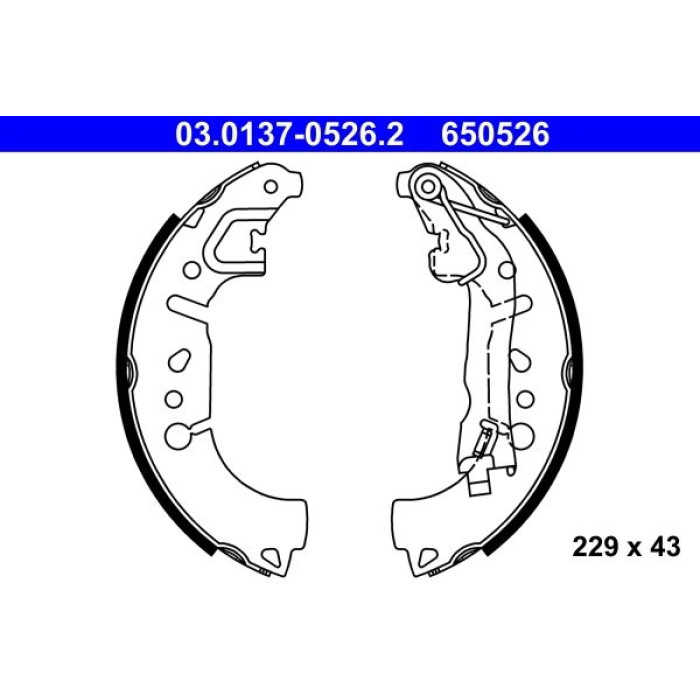 ATE 03.0137-0526.2 Bremsbackensatz ATE 03.0137-0526.2 Bremsbackensatz