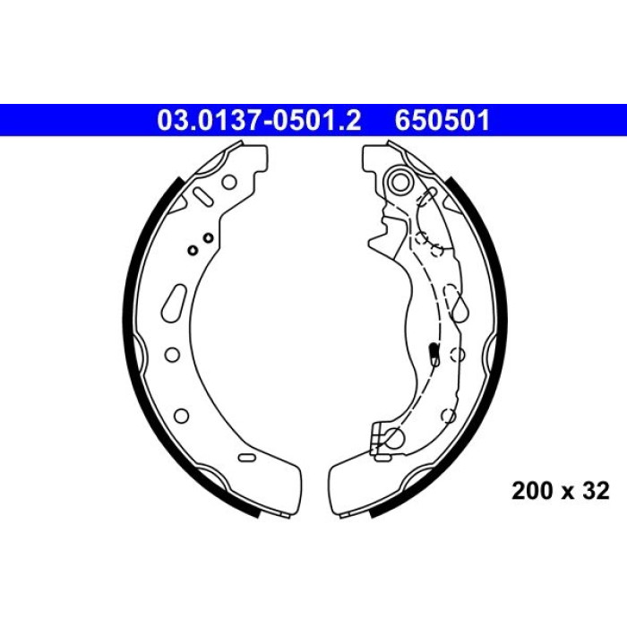 ATE 03.0137-0501.2 Bremsbackensatz ATE 03.0137-0501.2 Bremsbackensatz