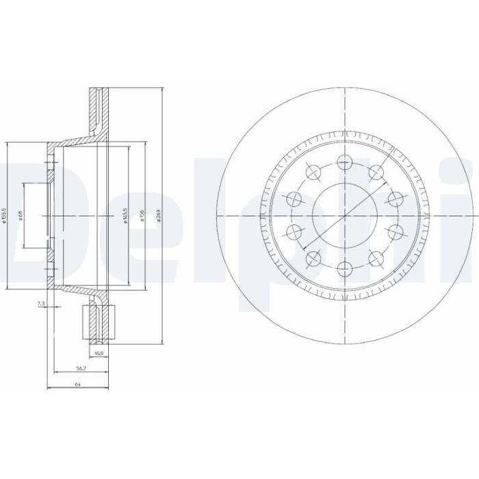 Delphi BG3031 Bremsscheibe