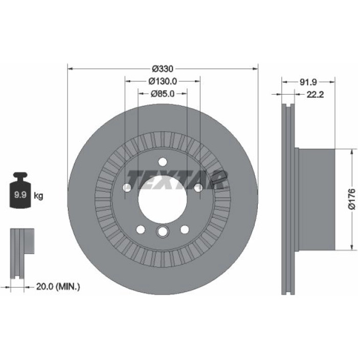 Textar 92261903 Bremsscheibe PRO Textar 92261903 Bremsscheibe PRO
