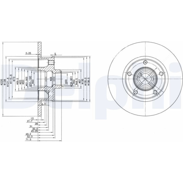 Delphi BG2714 Bremsscheibe