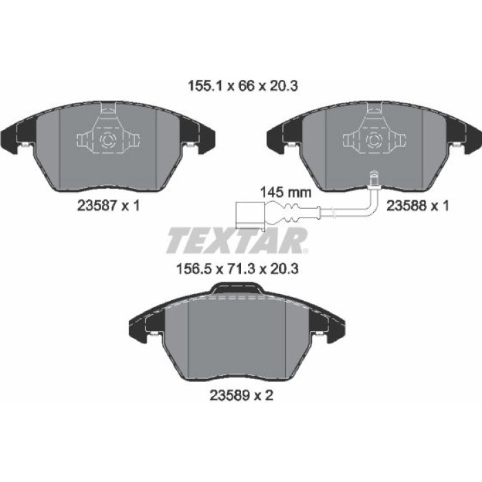 Textar 2358781 Bremsbelagsatz, Scheibenbremse epad Textar 2358781 Bremsbelagsatz, Scheibenbremse epad