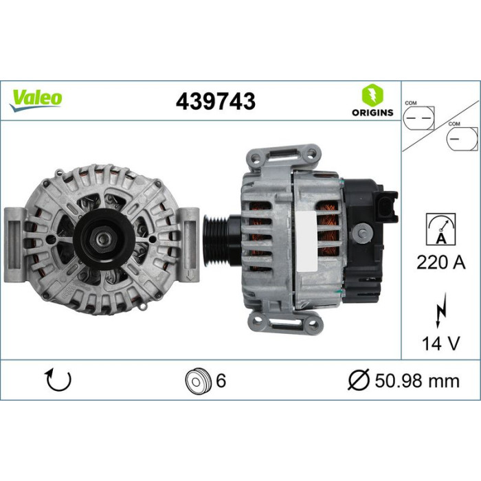 Valeo 439743 Generator ORIGINS - NEW O.E. TECHNOLOGIE