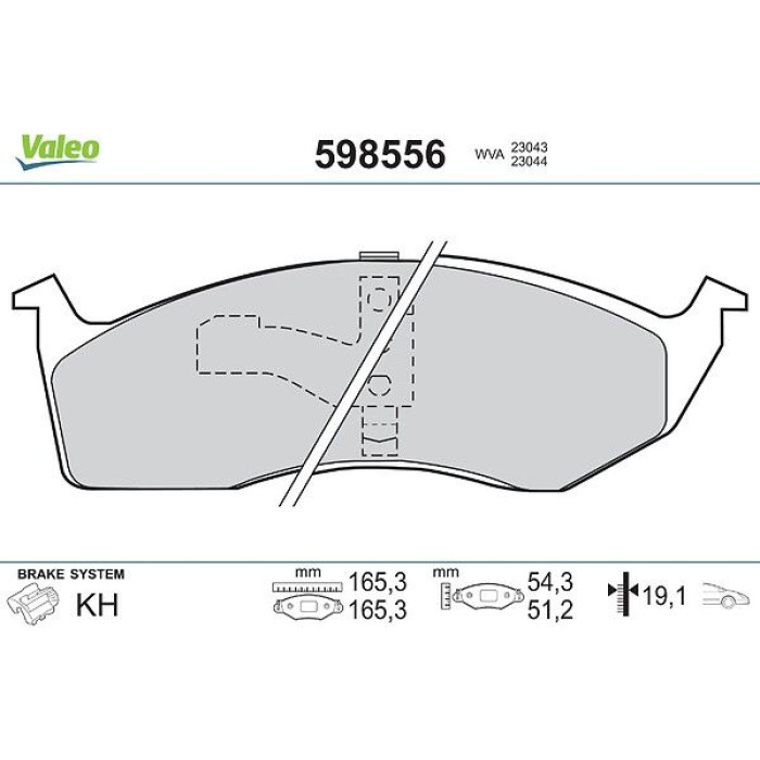 Valeo 598556 Bremsbelagsatz, Scheibenbremse Valeo 598556 Bremsbelagsatz, Scheibenbremse