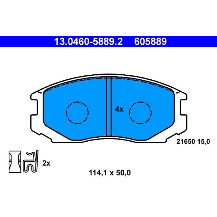 ATE 13.0460-5889.2 Bremsbelagsatz, Scheibenbremse ATE 13.0460-5889.2 Bremsbelagsatz, Scheibenbremse
