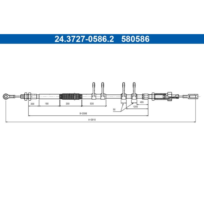 ATE 24.3727-0586.2 Seilzug, Feststellbremse ATE 24.3727-0586.2 Seilzug, Feststellbremse